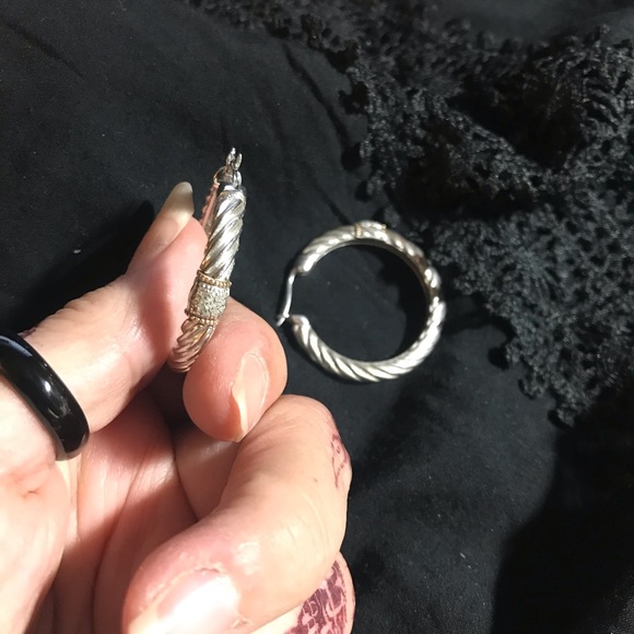 Sterling hoop Earrings - Picture 3 of 4